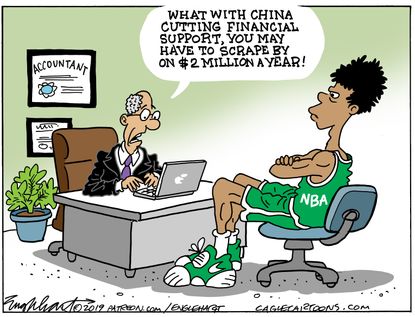 Editorial Cartoon U.S. NBA China Cutting Finances