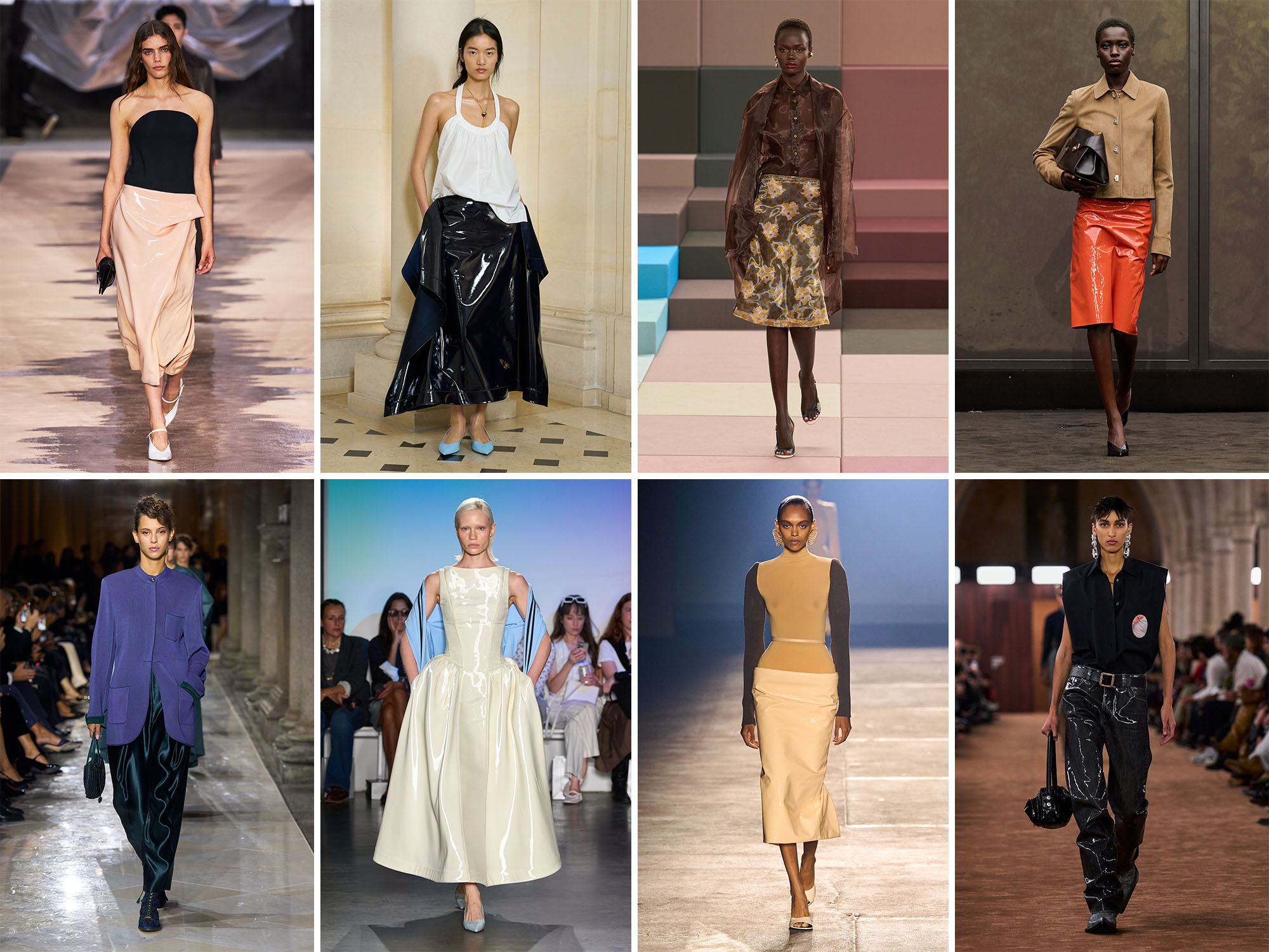 Spring 2026 trends high gloss fabrics