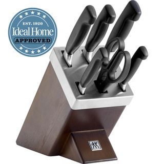 Zwilling Pro 7 Piece Ash Self Sharpening Knife Block with Ideal Home approved logo