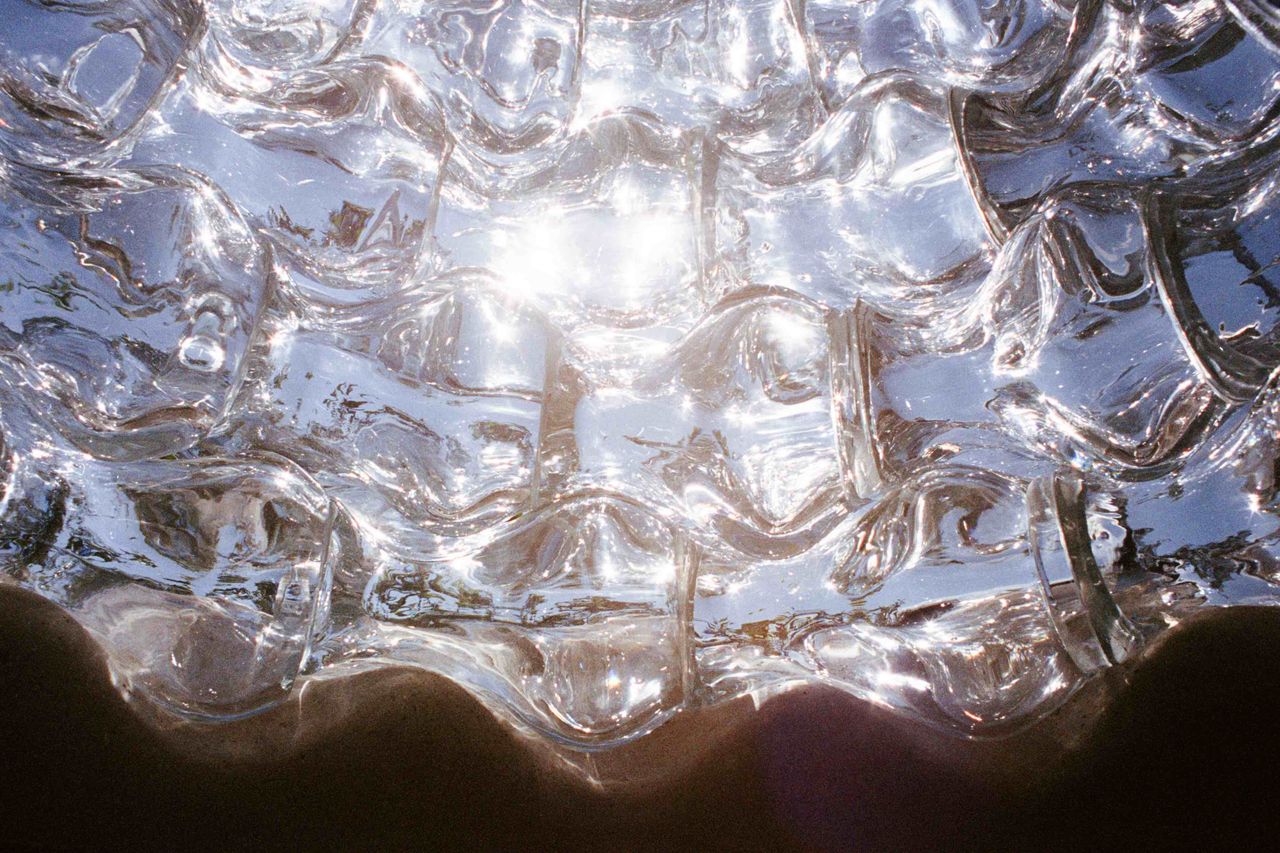 Glass and steel sculpture at Ruinart in Reims, France