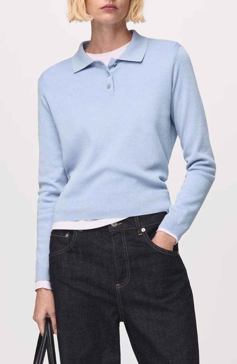 Wool &amp;amp; Cotton Polo Sweater
