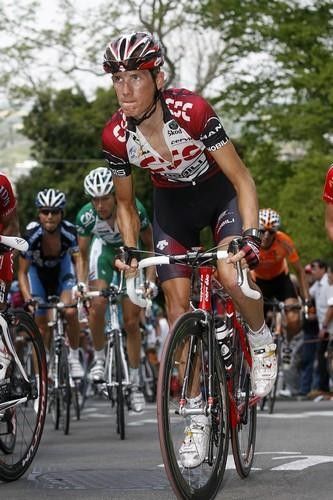 Andy Schleck (Team CSC) climbs.