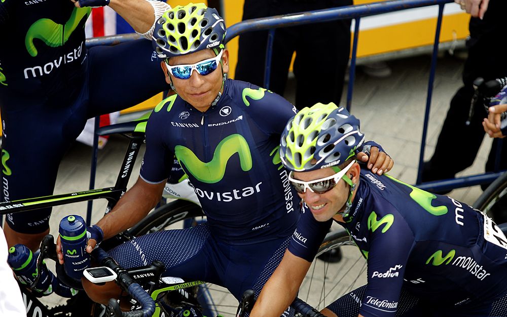 Movistar teammates Nairo Quintana and Javier Moreno