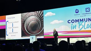 The main stage at KubeCon 2023 during the main keynote
