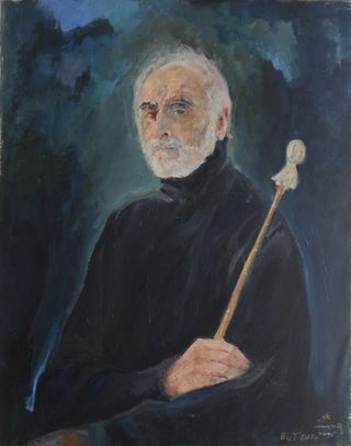 Mallol Pibernat painted this self-portrait with his dominant right hand.