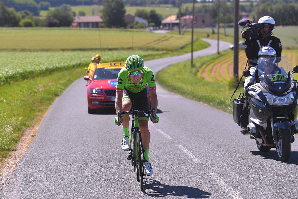 Dylan van Baarle was the last man standing from the breakaway