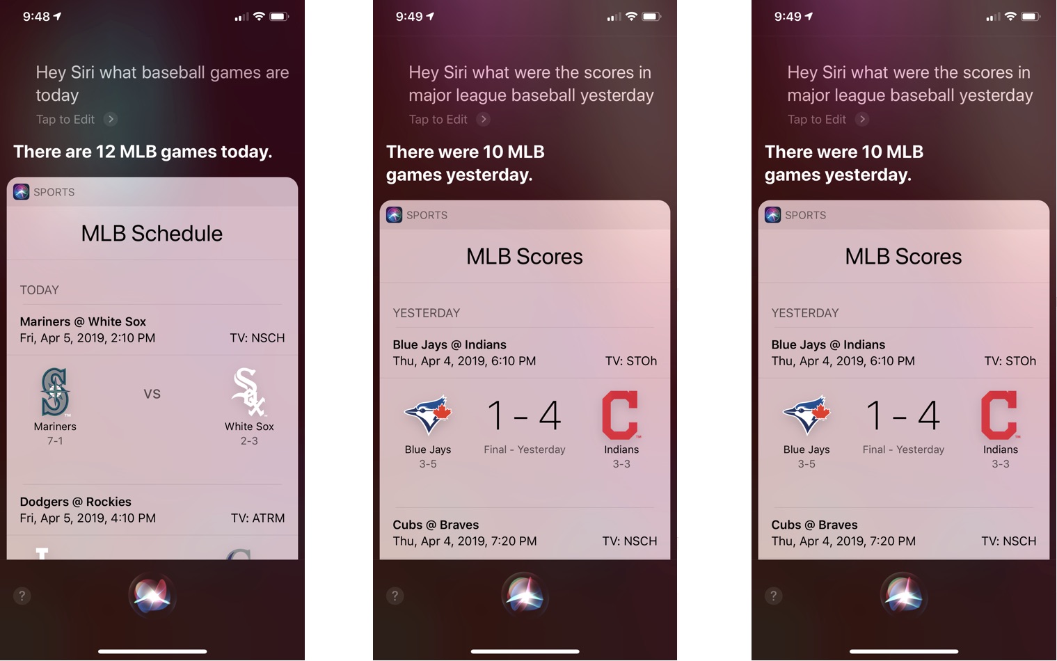 siri sports scores