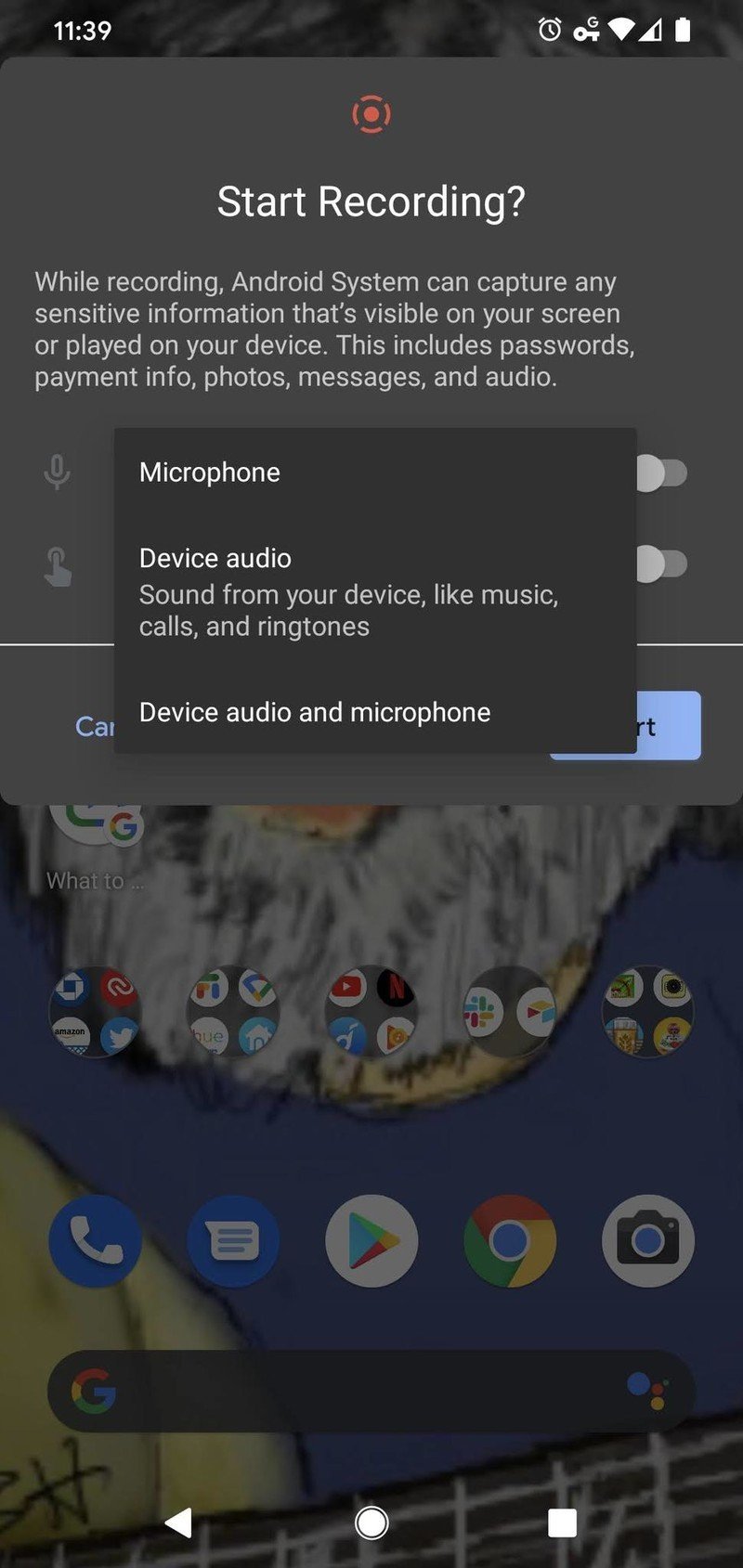 Screen Recording Android 11
