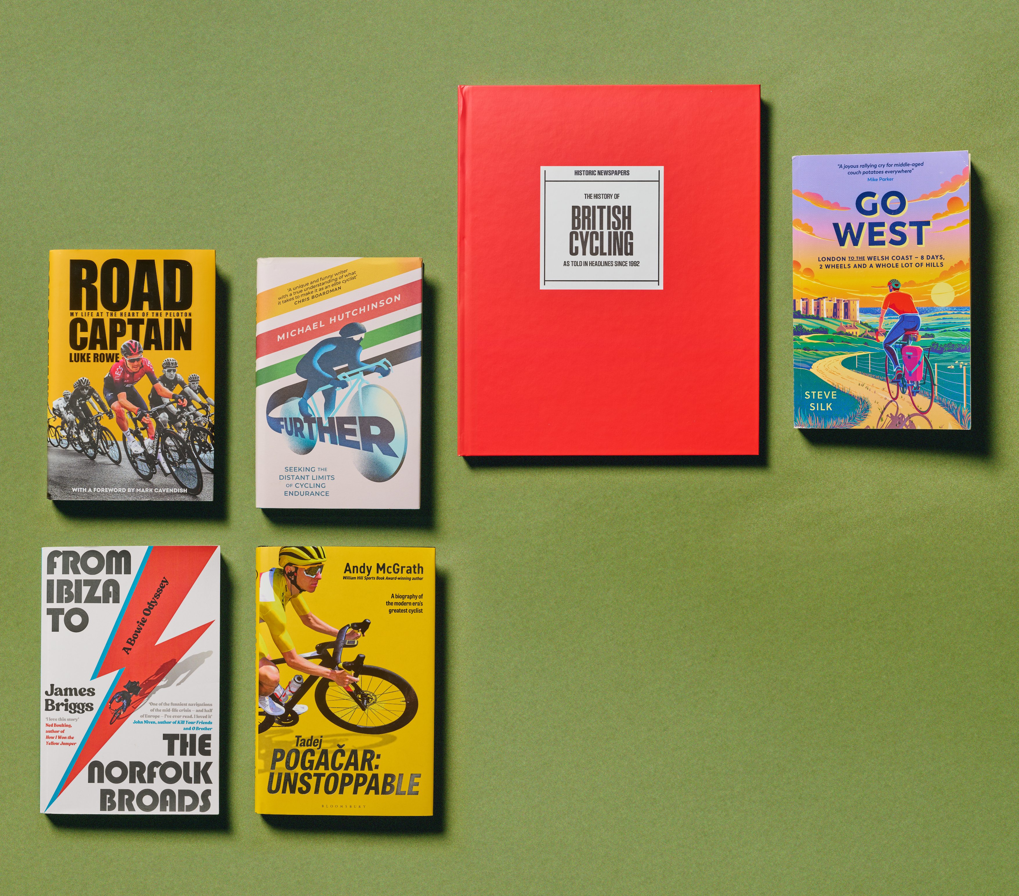A selection of six cycling books
