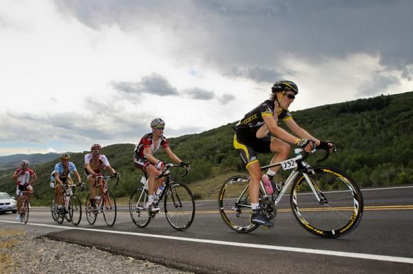 Ben King (Trek-Livestrong) leads the break for teammate Alex Dowsett.