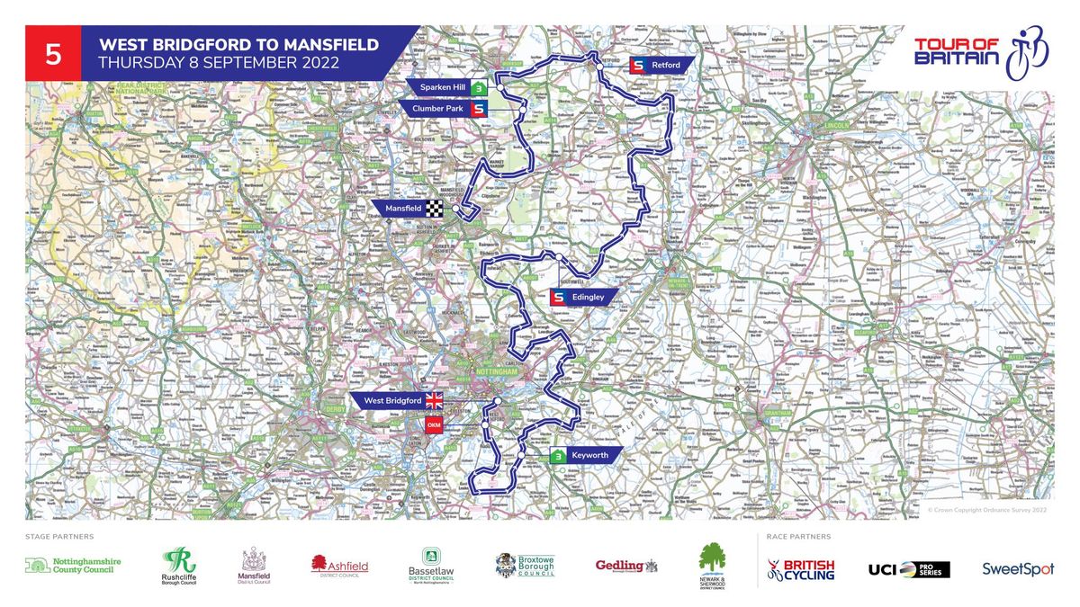 Tour of Britain 2022 Stage 5 Map and Profile