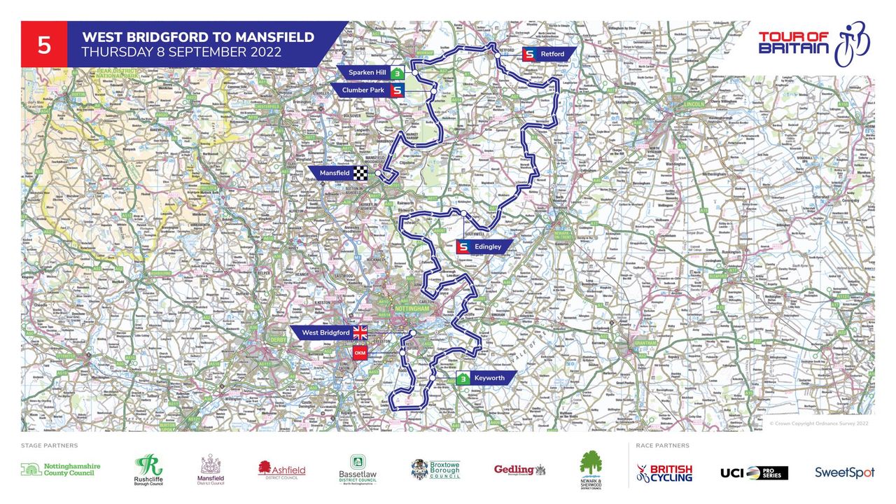 Tour of Britain 2022 Stage 5 Map and Profile