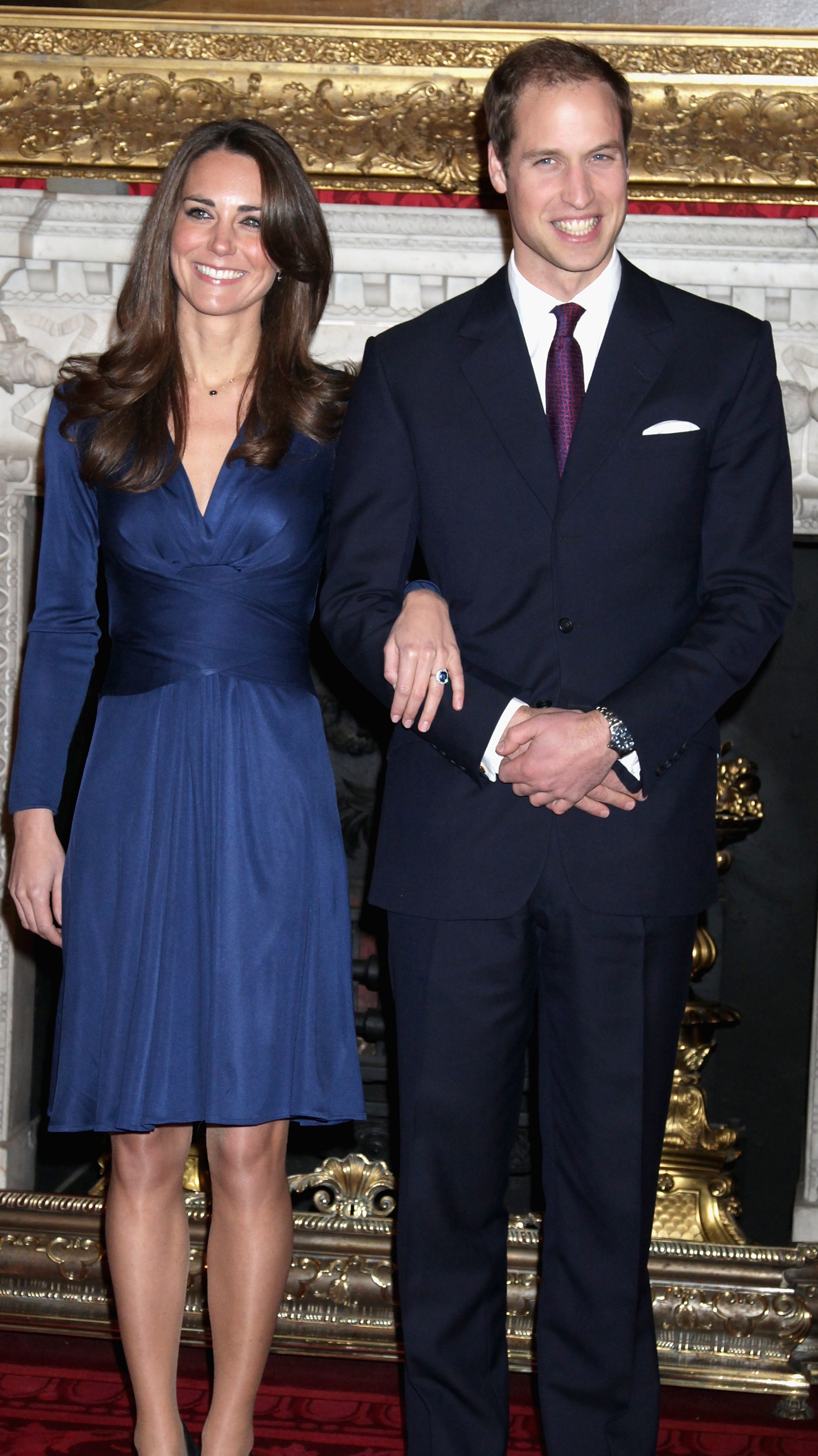 Prince William and Catherine pose for photographs in the State Apartments of St James Palace on November 16, 2010