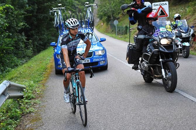 Gianluca Brambilla (Omega Pharma Quickstep) after being kicked out of the Vuelta a Espana for fighting with Ivan Rovny