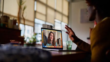 iPhone 13 Pro being used as a webcam with Continuity Camera in macOS Ventura