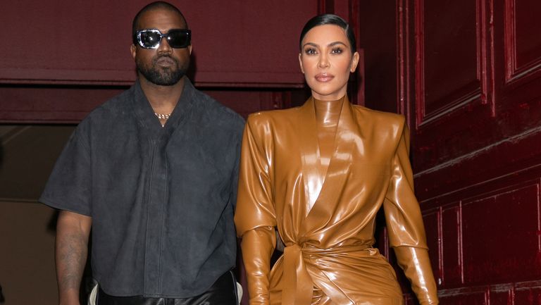 paris, france march 01 kim kardashian west and husband kanye west leave kwests sunday service at theatre des bouffes du nord paris fashion week womenswear fallwinter 20202021 on march 01, 2020 in paris, france photo by marc piaseckiwireimage