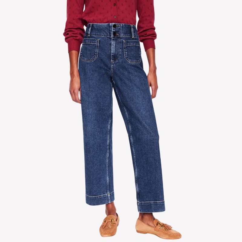 Boden patch pocket jeans on model 