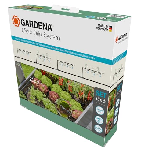 Gardena Micro-Drip-System Drip Irrigation Set Raised Bed/bed (35 Plants): Starter Set, Ready to Use, Water-Saving Irrigation System, Simple &amp;amp; Flexible Connection Technology (13455-20)