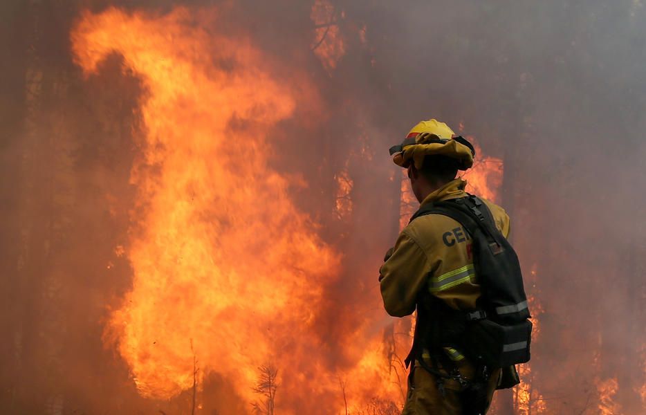 Yosemite fire threatens giant redwoods