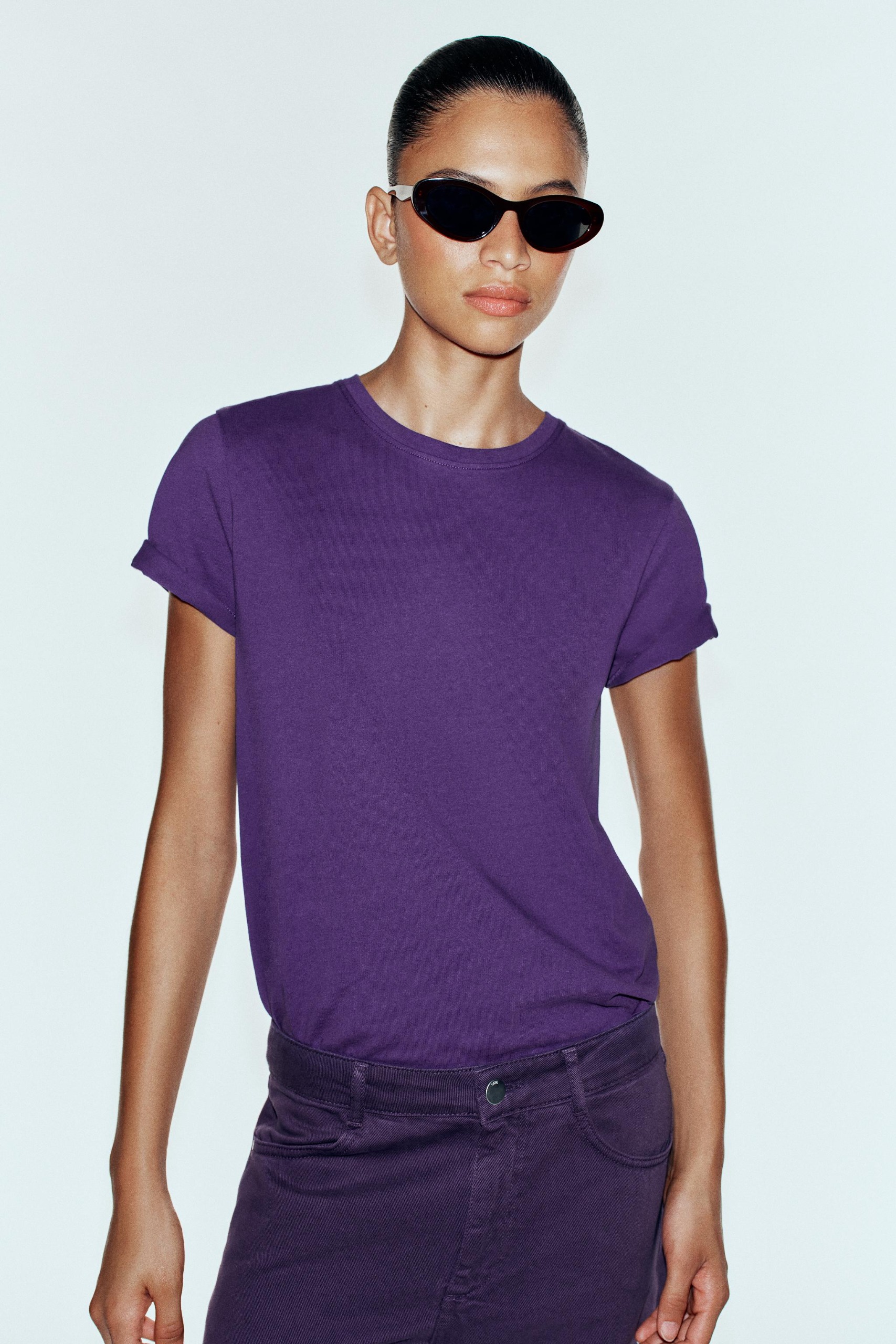 Rustic Cotton T-Shirt - Purple - S