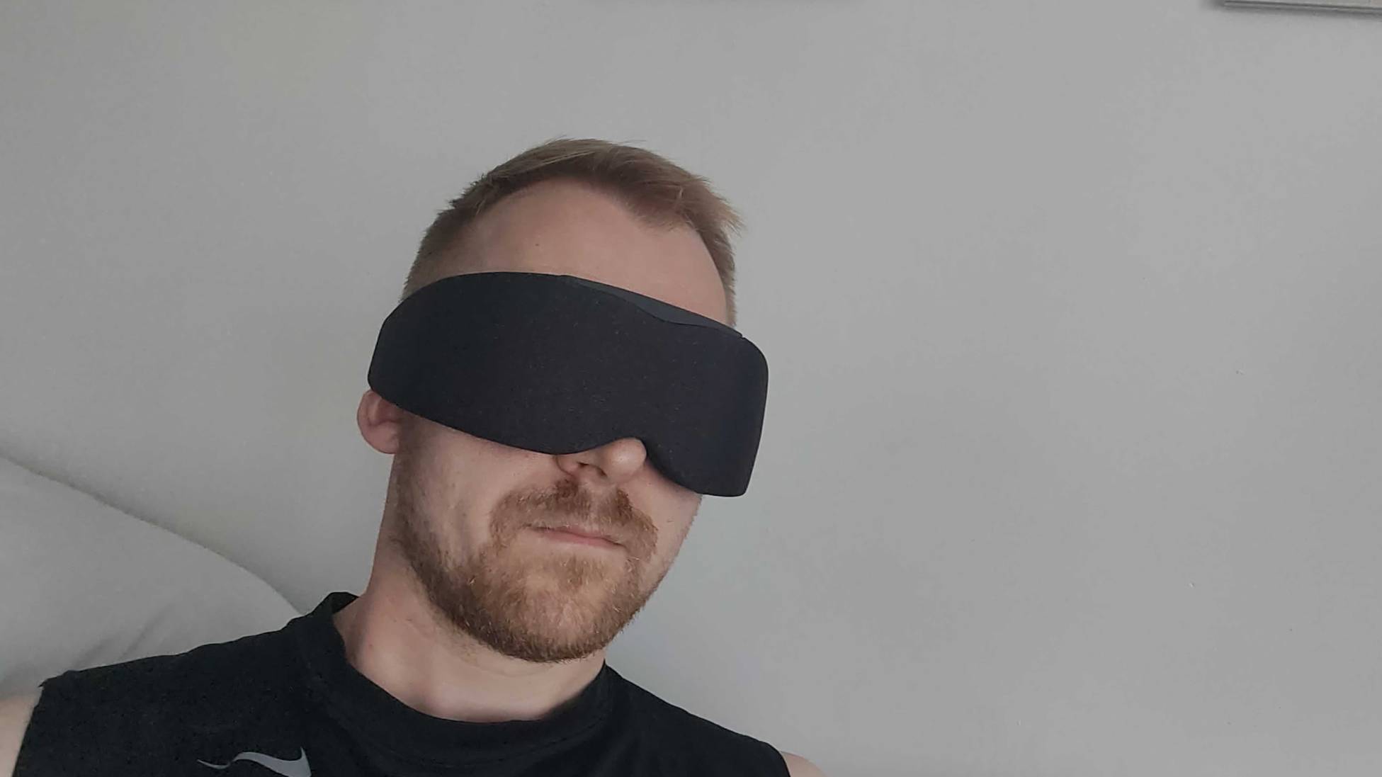 Aura Smart Sleep Mask being worn