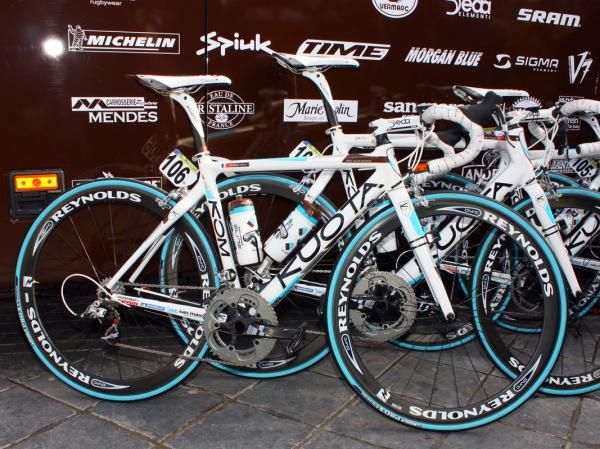 Ag2R's Kuota KOM frame is very light at around 900g but apparently still strong enough for the rigors of Paris-Roubaix. The team used these last year and we expect them to do the same again.
