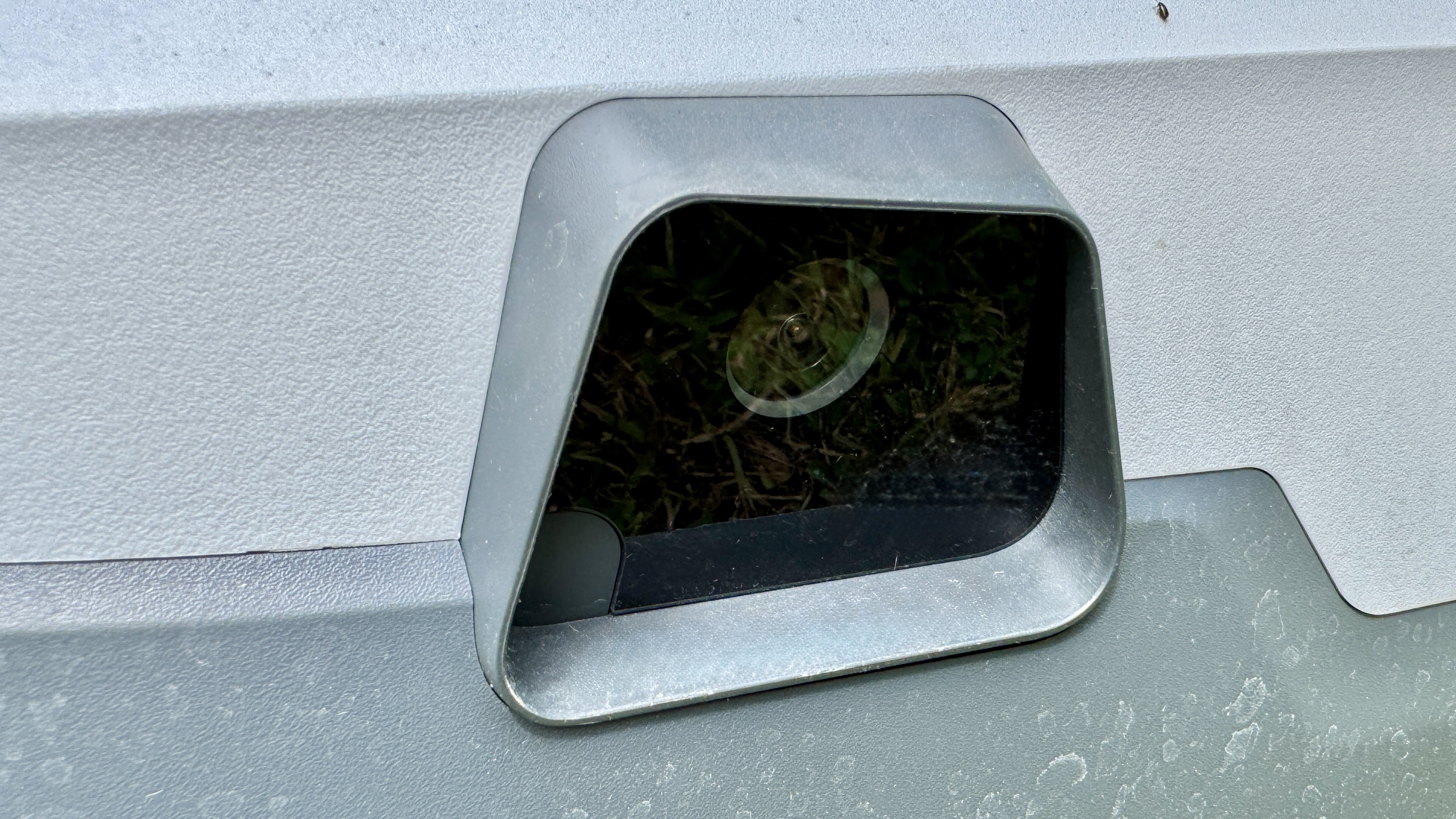Close up of side camera on Anthbot Genie 300 robot lawn mower