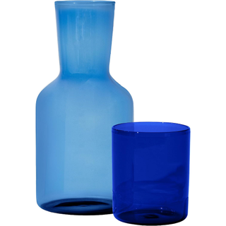 two-piece blue carafe