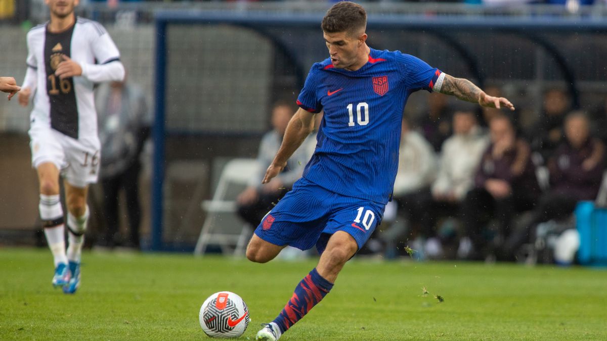 Christian Pulisic fires off a shot ahead of the USA vs Ghana live stream