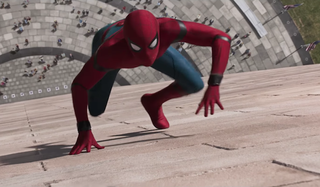 Spider-Man crawling up Washington Monument in Spider-Man: Homecoming