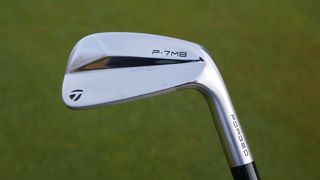 TaylorMade P7MB iron showing off its muscly club head