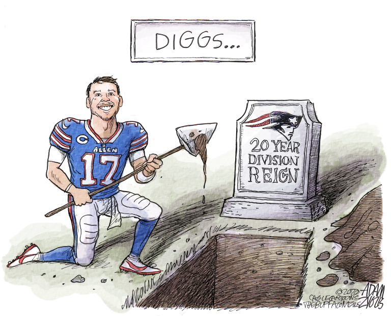 Editorial Cartoon U.S. Buffalo Bills AFC East Josh Allen Diggs Patriots