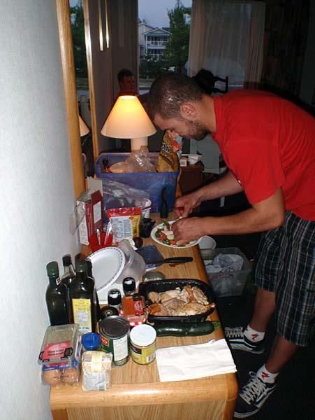 A buffet in Bromont in Claire's room
