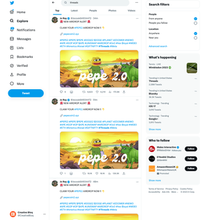 Twitter screenshot showing multiple spam posts