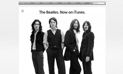 Apple touts its deal with the Beatles. Fans cry, "Don't let me down."