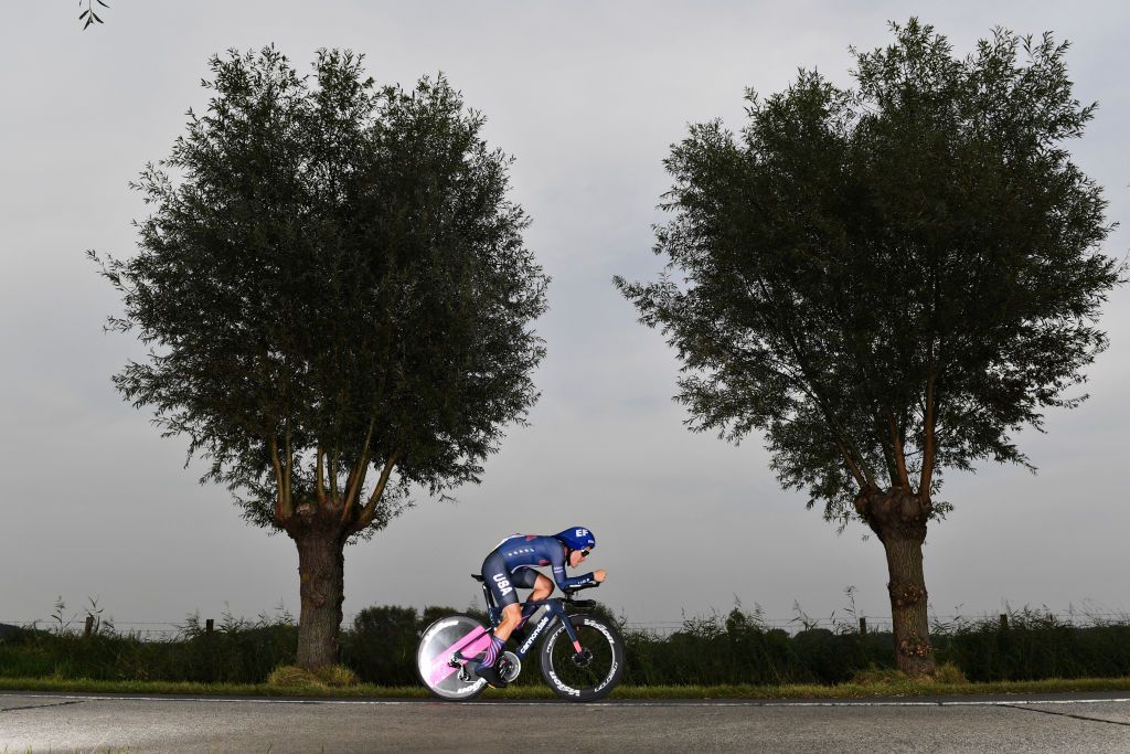 BRUGES BELGIUM SEPTEMBER 19 Lawson Craddock of The United States sprints during the 94th UCI Road World Championships 2021 Men Elite ITT a 433km Individual Time Trial race from KnokkeHeist to Bruges flanders2021 ITT on September 19 2021 in Bruges Belgium Photo by Tim de WaeleGetty Images