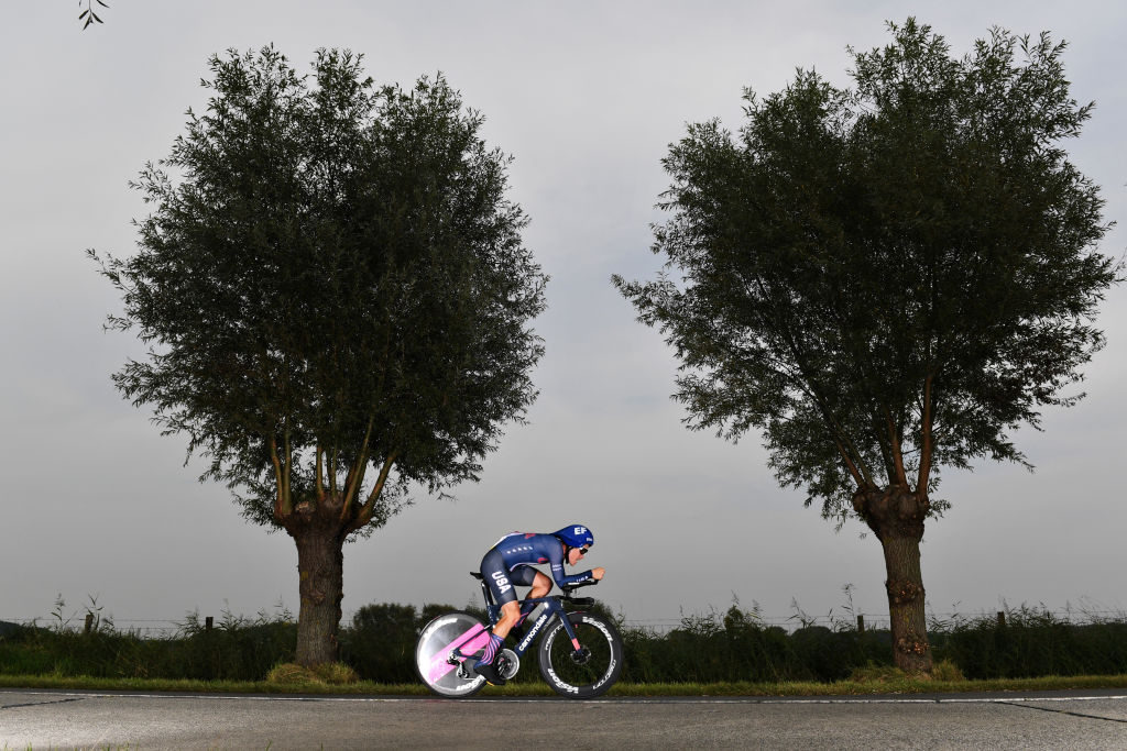 BRUGES BELGIUM SEPTEMBER 19 Lawson Craddock of The United States sprints during the 94th UCI Road World Championships 2021 Men Elite ITT a 433km Individual Time Trial race from KnokkeHeist to Bruges flanders2021 ITT on September 19 2021 in Bruges Belgium Photo by Tim de WaeleGetty Images