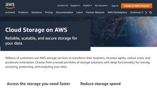 AWS Storage website screenshot