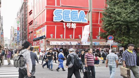 The outside of a Sega arcade in Japan.