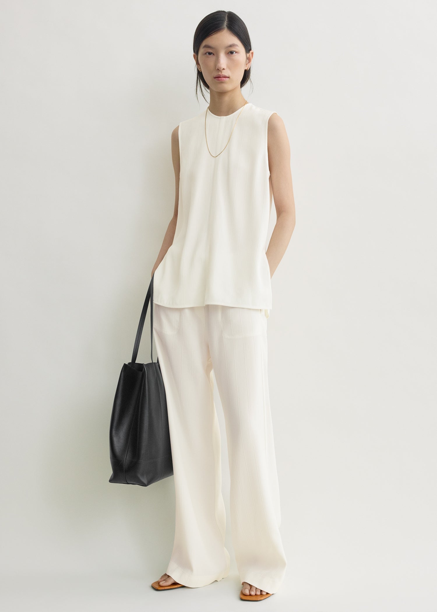 Woven Stripe Top Meringue - 30