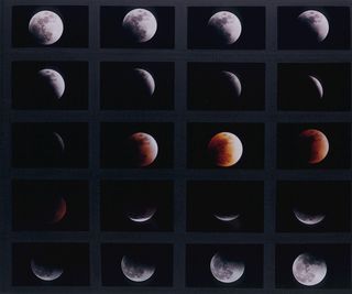 Composite images of Jan 2000 lunar eclipse