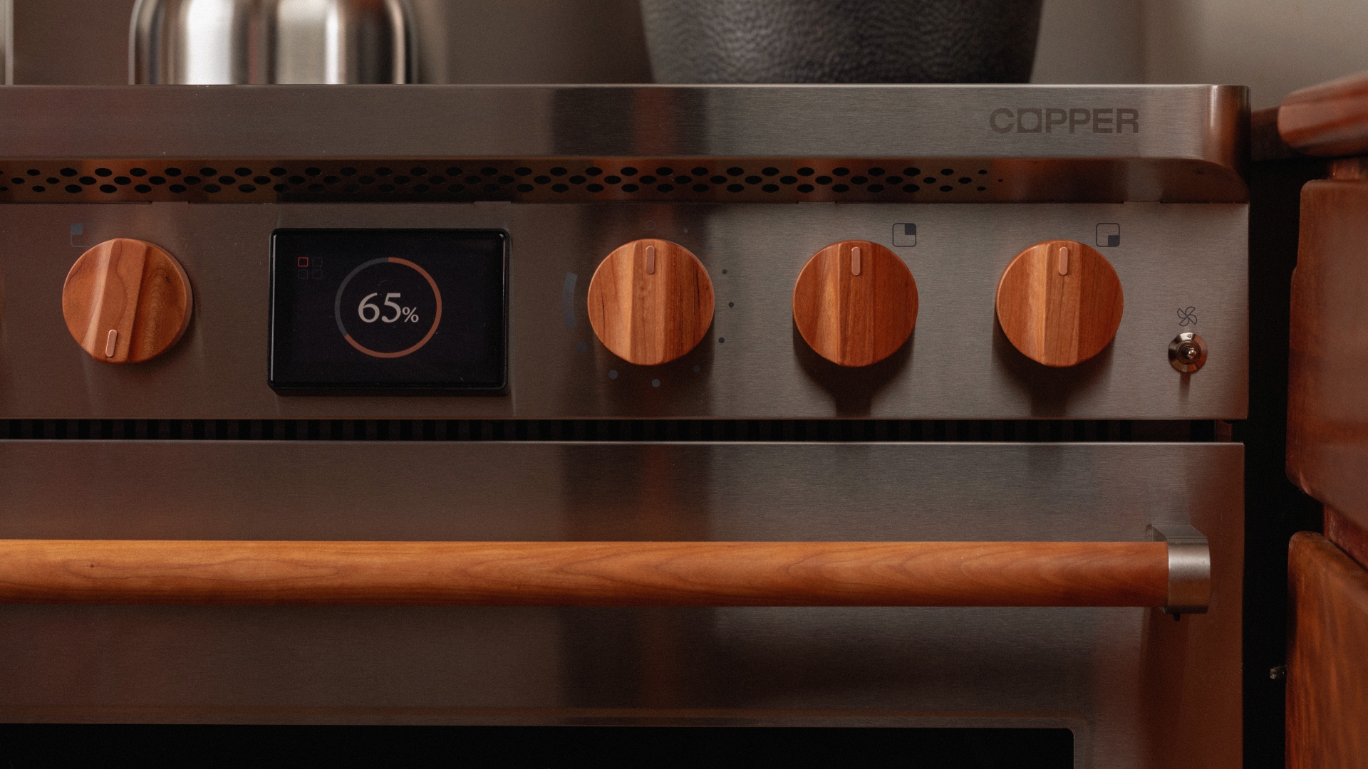 The Copper Charlie battery-powered induction stove in a kitchen