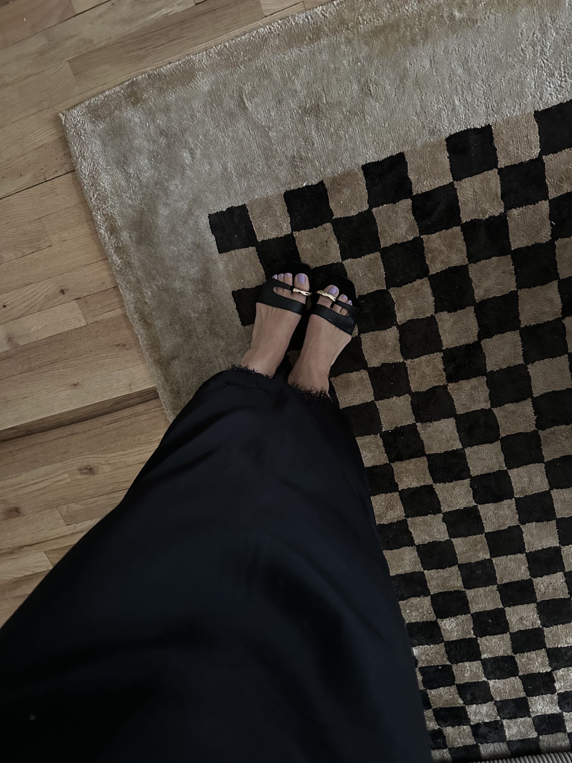 Selfie of Tory Burch pierced sandals