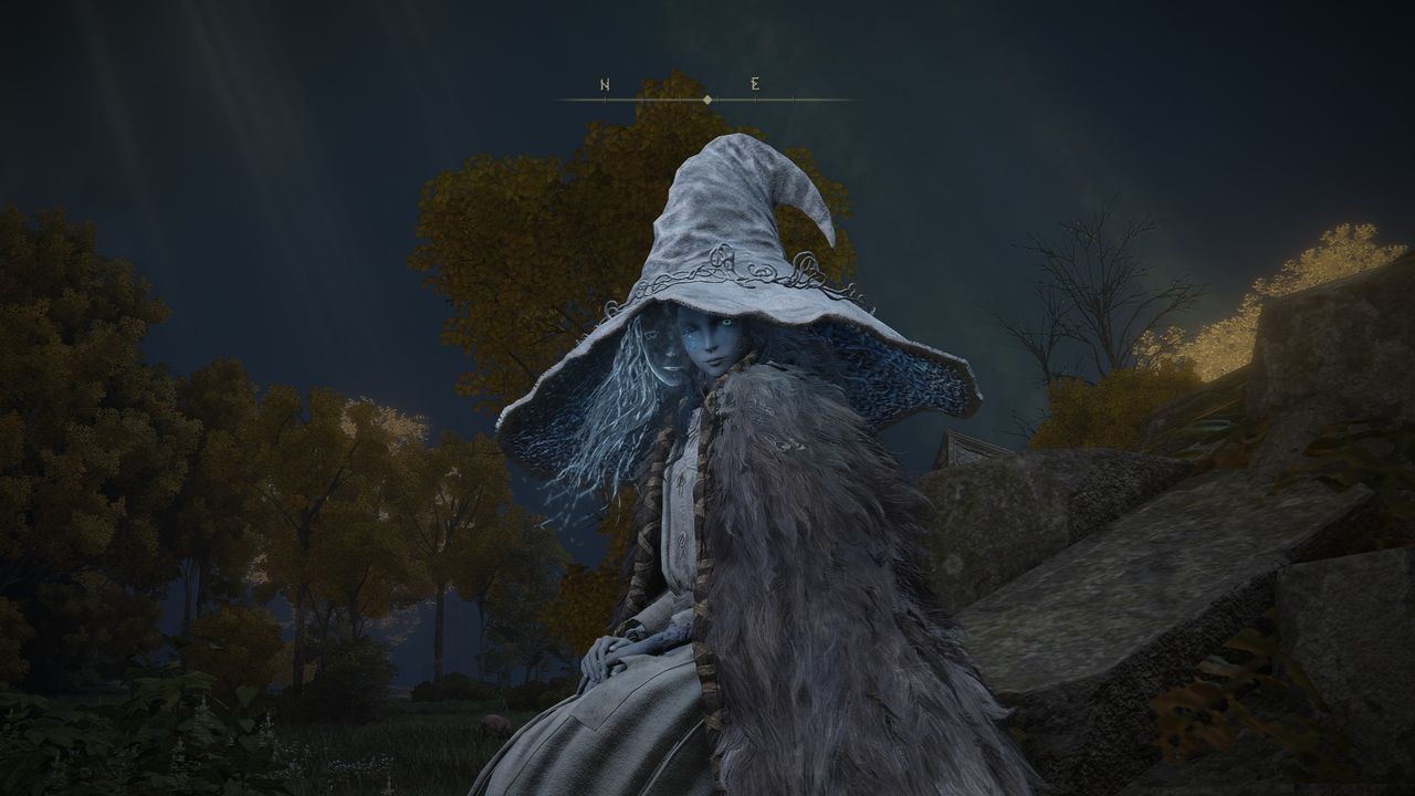 Elden Ring - Renna sitting on the wall at the Church of Elleh