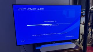 The update screen of a PS4 Pro