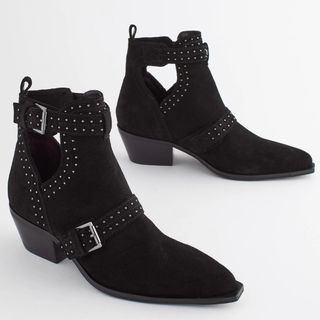 suede buckle boots