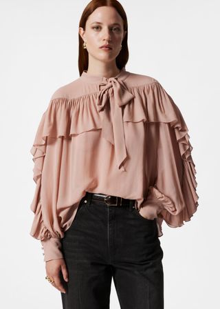 Ruffled Bow-Detailed Blouse