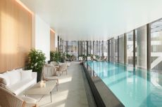 The infinity pool at the Pan Pacific London, one of the best spa hotels in London