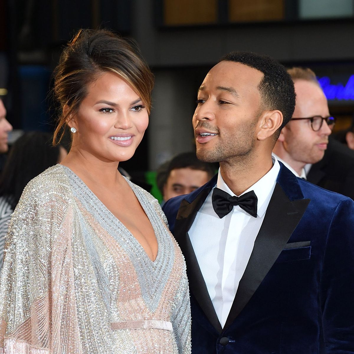 Chrissy Teigen Makes First Post-Baby Red Carpet Appearance at British ...