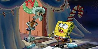 Spongebob and Squidward in "Christmas Who?" in Spongebob Squarepants.